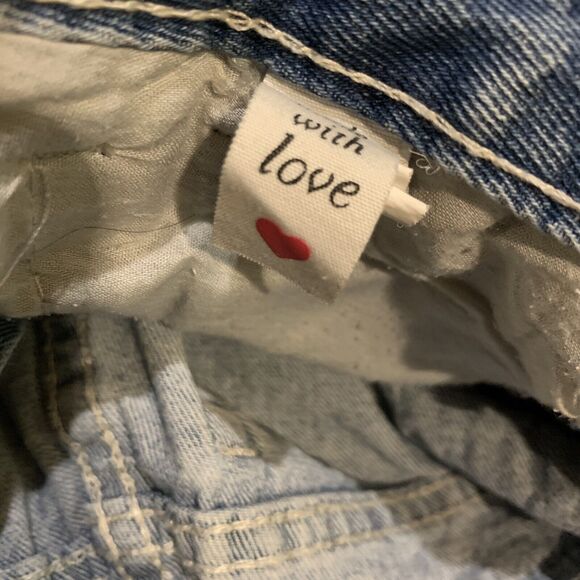 Tea And Cup Women's Premium Denim Blue Distressed Jeans Juniors Size 1 - Picture 7 of 9